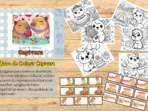 Livro de colorir Capivara