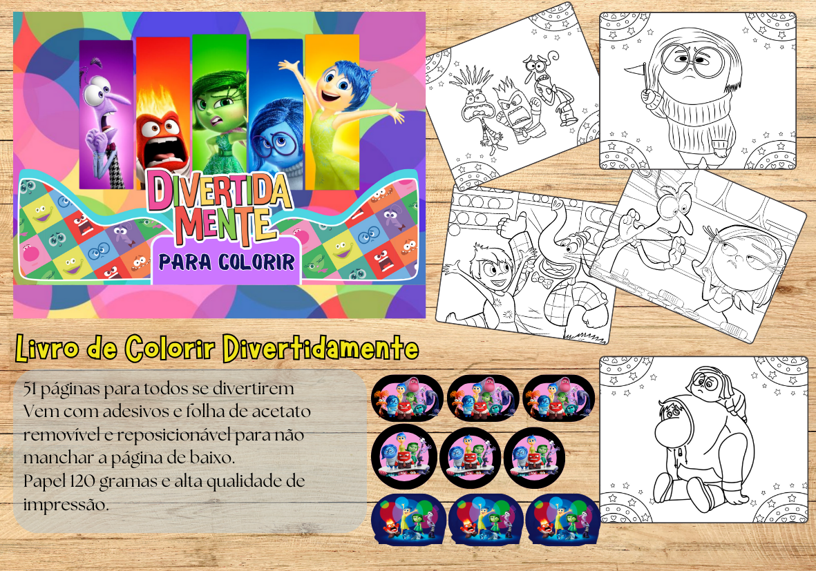 Livro de colorir Divertidamente