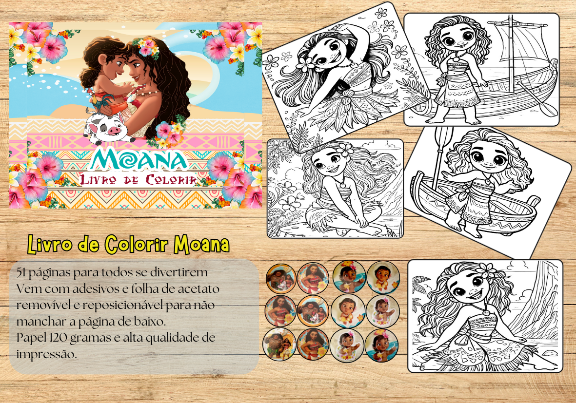 Livro de colorir Moana
