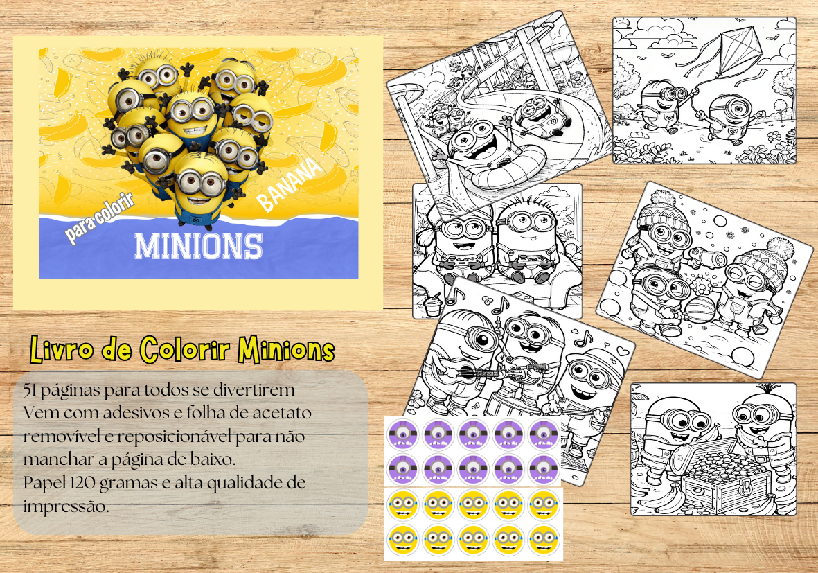 Livro de colorir Minions