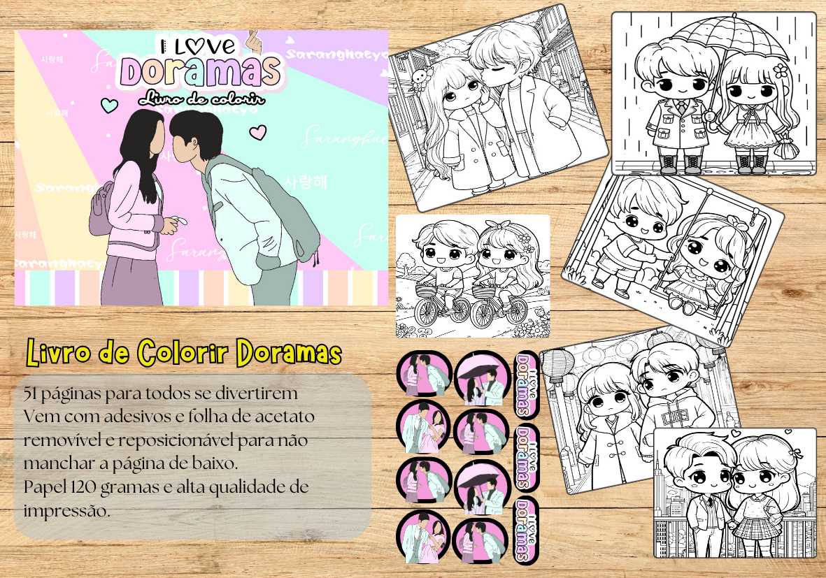 Livro de colorir Doramas