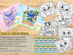 Livro de colorir Stitch
