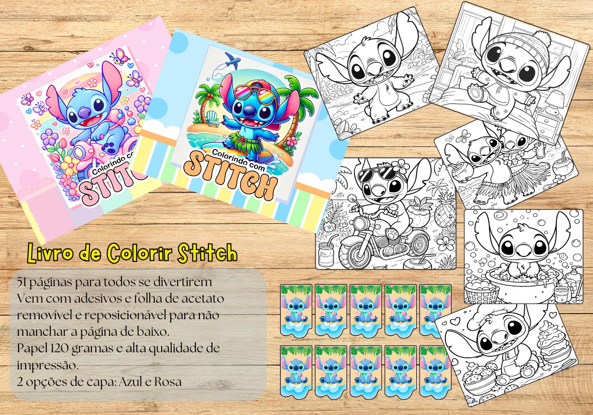 Livro de colorir Stitch