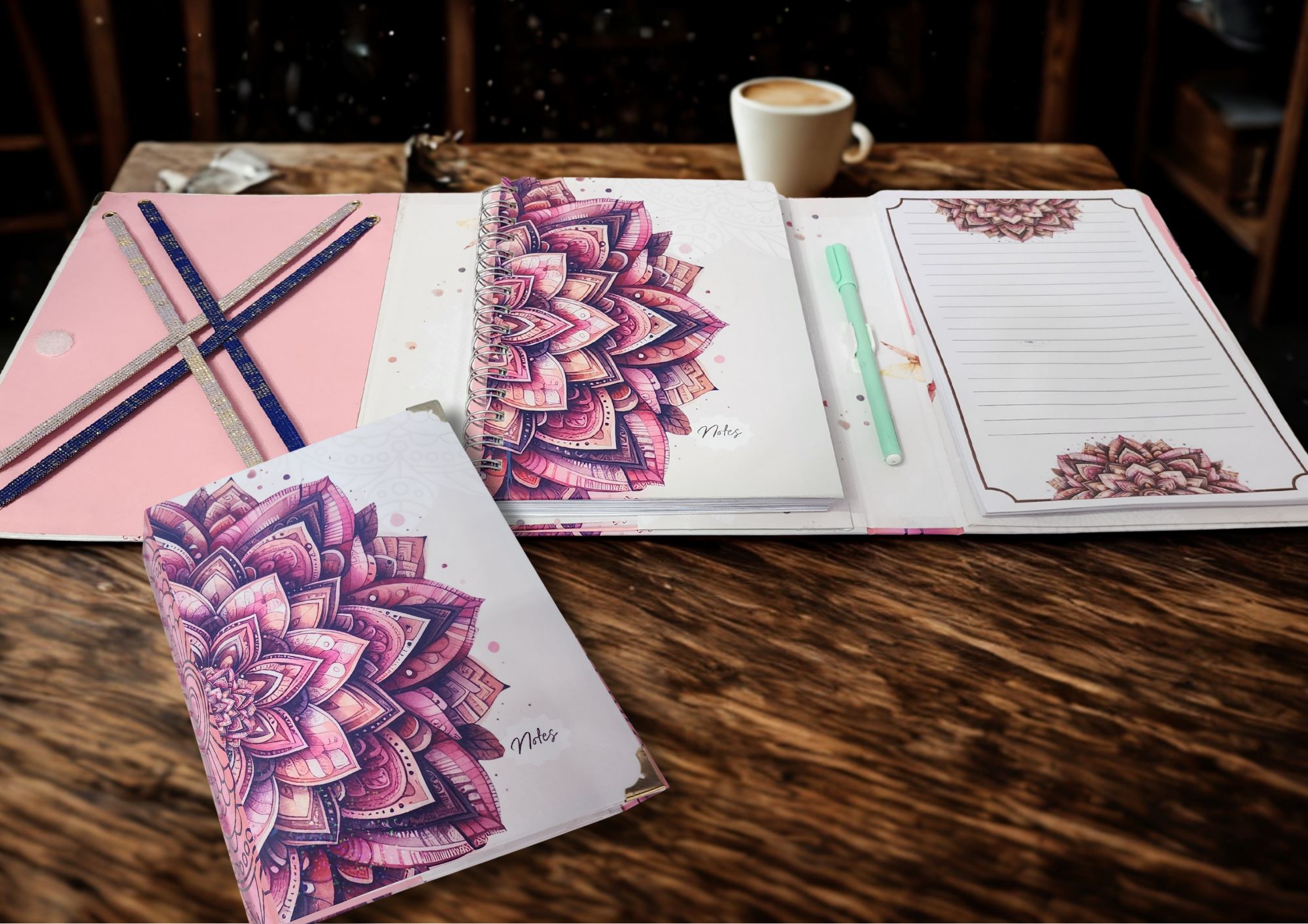 Pasta com planner e bloco removíveis