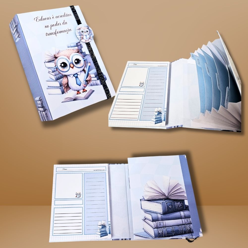 Dia dos Professores! Notepad com Bloquinho e Sanfona.